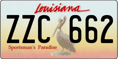 LA license plate ZZC662