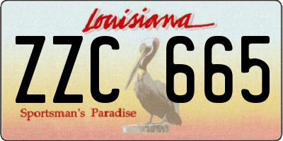 LA license plate ZZC665