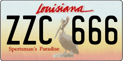 LA license plate ZZC666