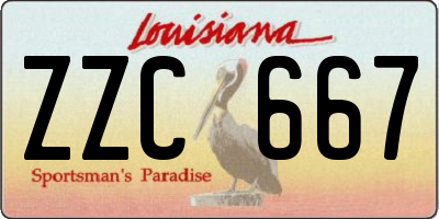 LA license plate ZZC667