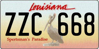 LA license plate ZZC668