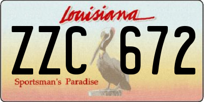 LA license plate ZZC672