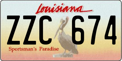 LA license plate ZZC674