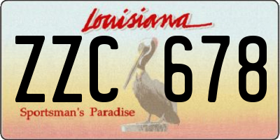 LA license plate ZZC678