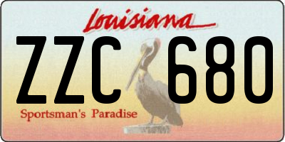 LA license plate ZZC680