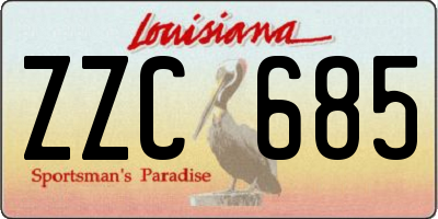 LA license plate ZZC685