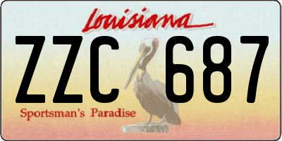 LA license plate ZZC687