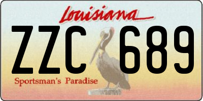 LA license plate ZZC689