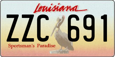 LA license plate ZZC691