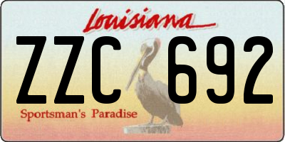 LA license plate ZZC692