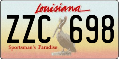 LA license plate ZZC698