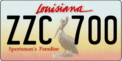 LA license plate ZZC700