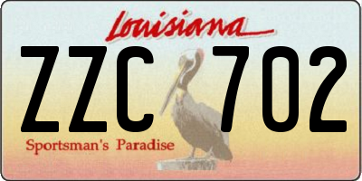 LA license plate ZZC702