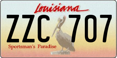 LA license plate ZZC707