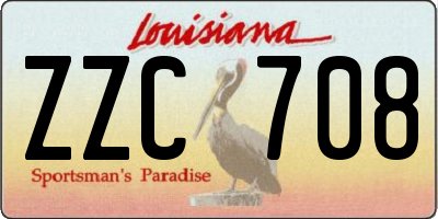 LA license plate ZZC708