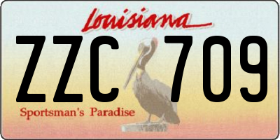 LA license plate ZZC709