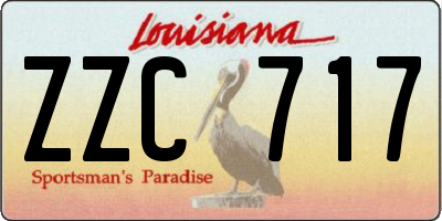 LA license plate ZZC717