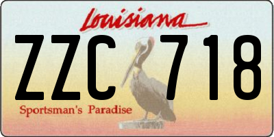 LA license plate ZZC718