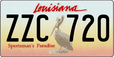 LA license plate ZZC720