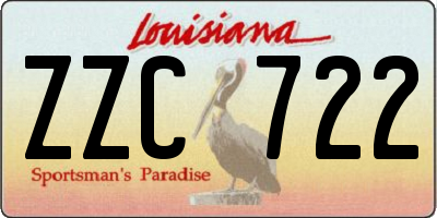 LA license plate ZZC722