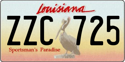 LA license plate ZZC725