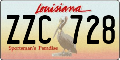 LA license plate ZZC728