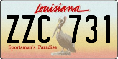 LA license plate ZZC731