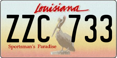 LA license plate ZZC733