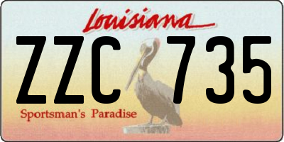 LA license plate ZZC735