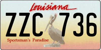 LA license plate ZZC736