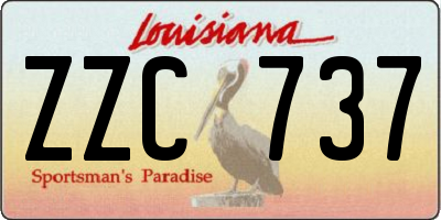 LA license plate ZZC737