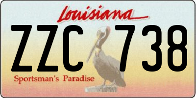 LA license plate ZZC738