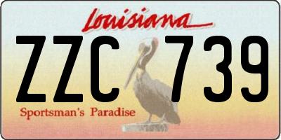 LA license plate ZZC739