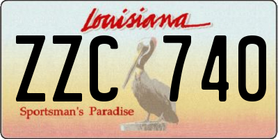 LA license plate ZZC740