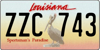 LA license plate ZZC743