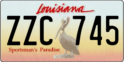 LA license plate ZZC745