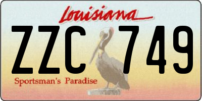 LA license plate ZZC749