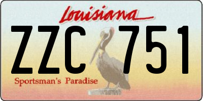 LA license plate ZZC751
