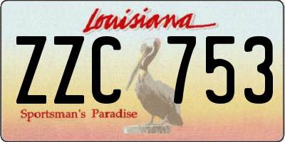 LA license plate ZZC753