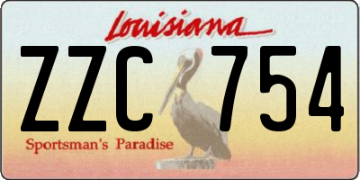 LA license plate ZZC754