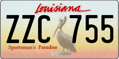 LA license plate ZZC755