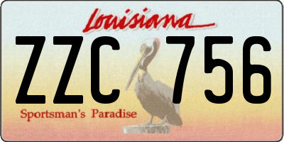 LA license plate ZZC756