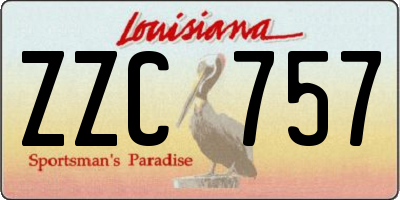 LA license plate ZZC757