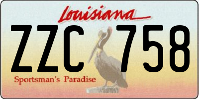 LA license plate ZZC758