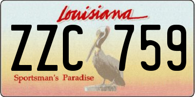 LA license plate ZZC759