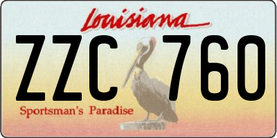 LA license plate ZZC760