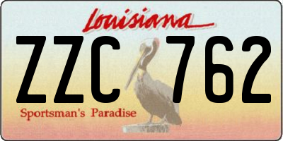 LA license plate ZZC762