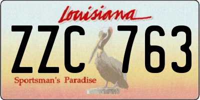 LA license plate ZZC763