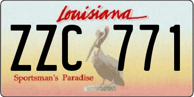 LA license plate ZZC771