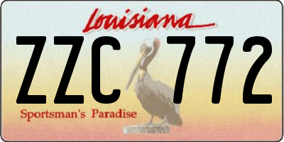 LA license plate ZZC772